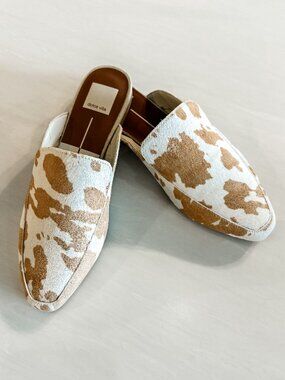 Taurus Cow Hair Print Slides from Dolce Vita